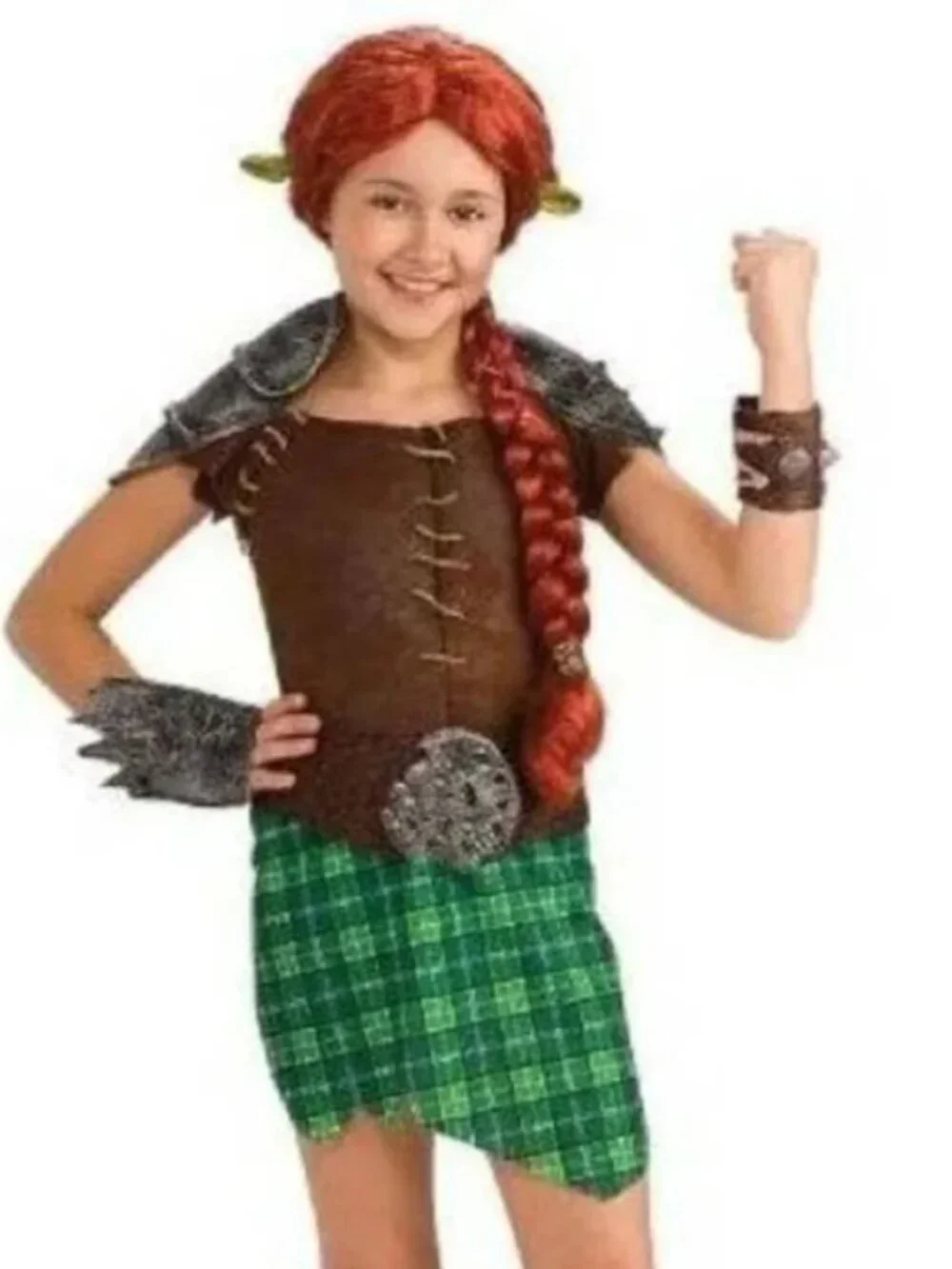 Shrek Fiona Halloween Costume 2/4 Warrior 5 Pc Dress, Headpiece Girls Toddler